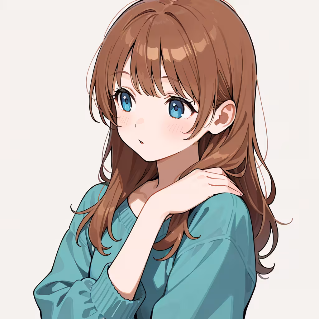 1girl hand on own shoulder upper body casual simple background