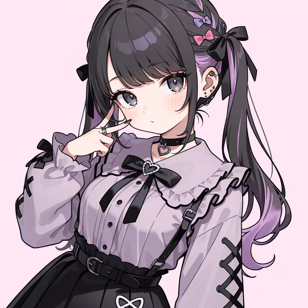 1girl solo jirai kei simple background