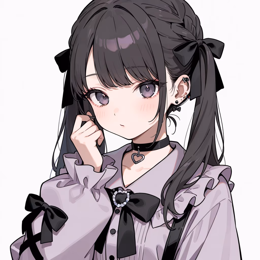 1girl solo jirai kei upper body simple background