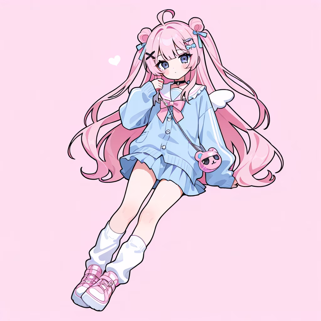 1girl yami kawaii full body simple background