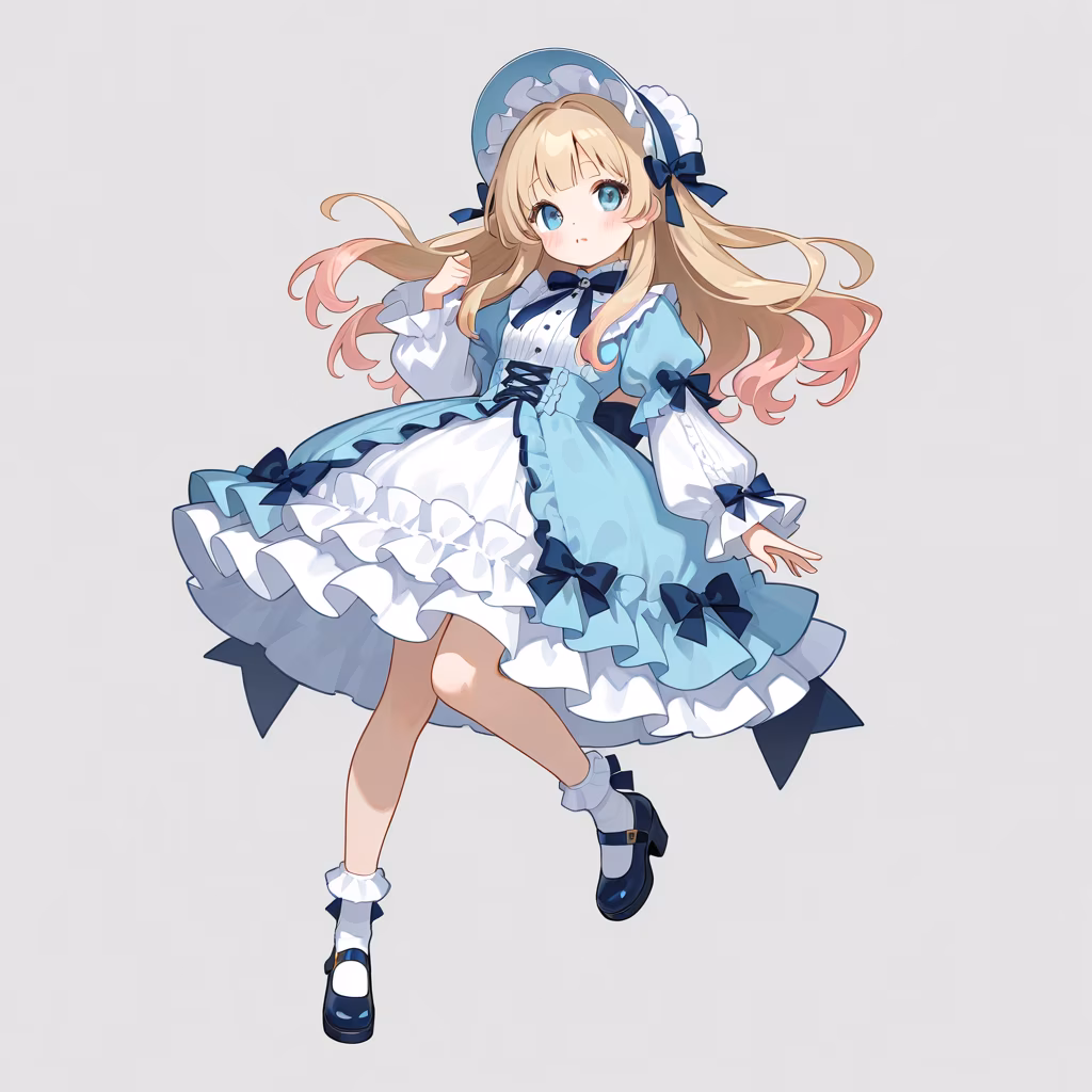 1girl lolita fashion simple background