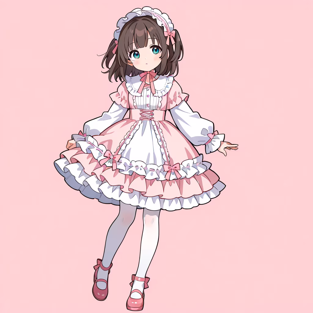 1girl sweet lolita full body simple background