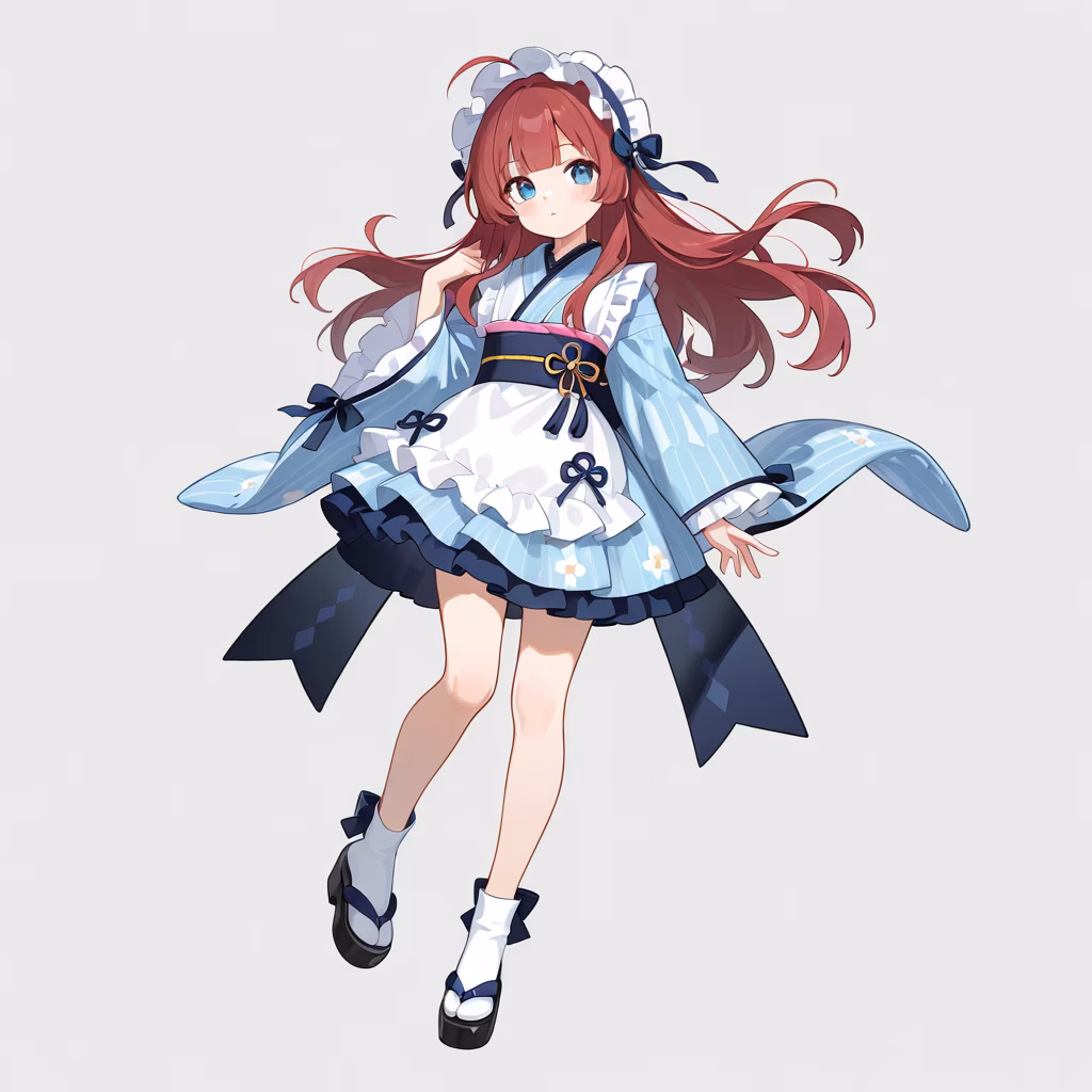 1girl wa lolita full body simple background