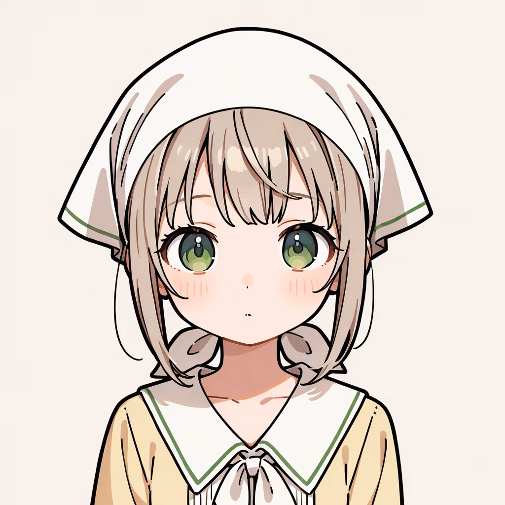 1girl headscarf simple background