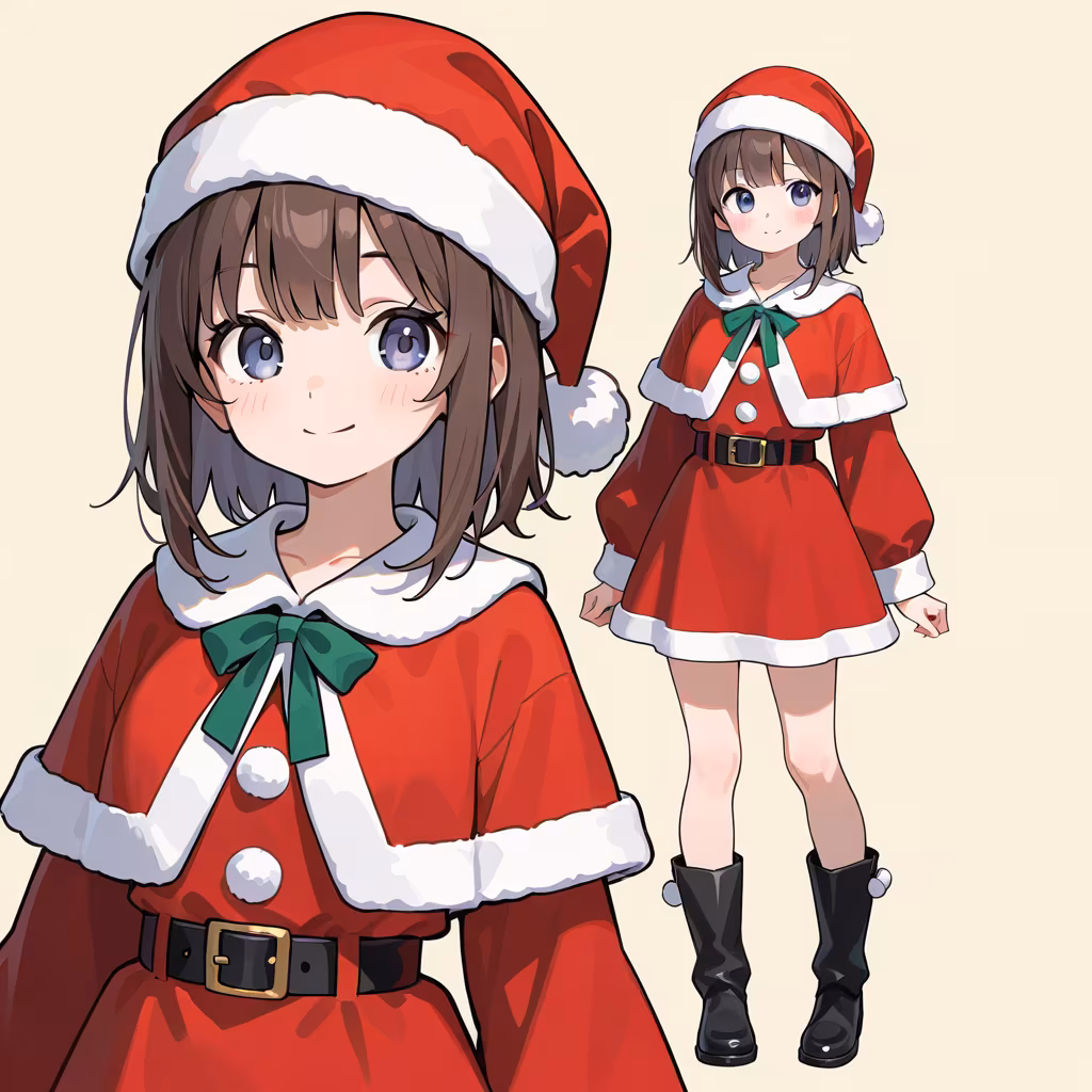 1girl santa costume zoom layer full body upper body general