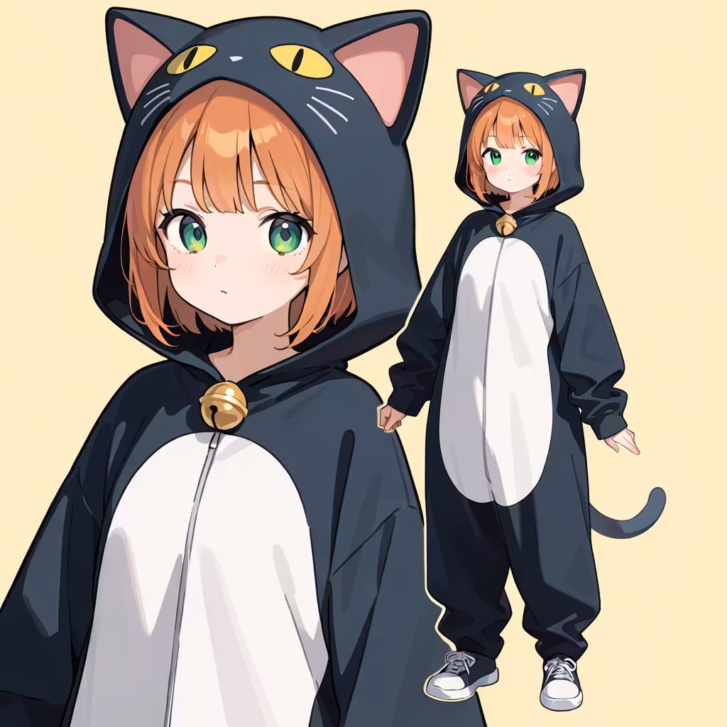 1girl cat costume zoom layer full body upper body general