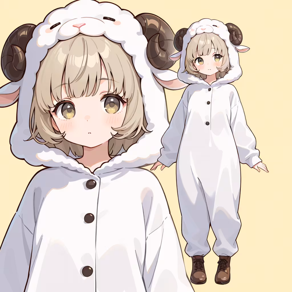 1girl sheep costume zoom layer full body upper body general