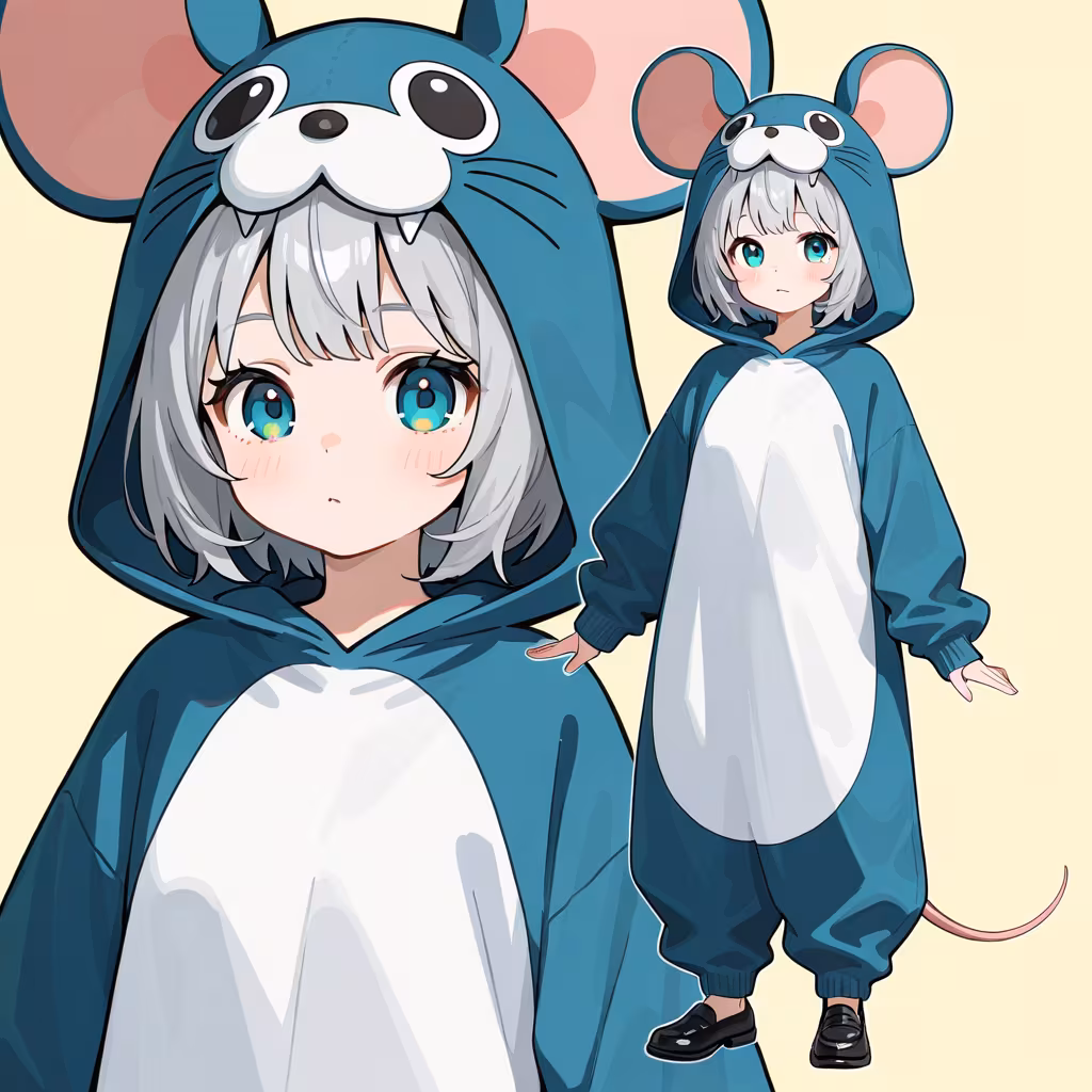 1girl mouse costume zoom layer full body upper body general