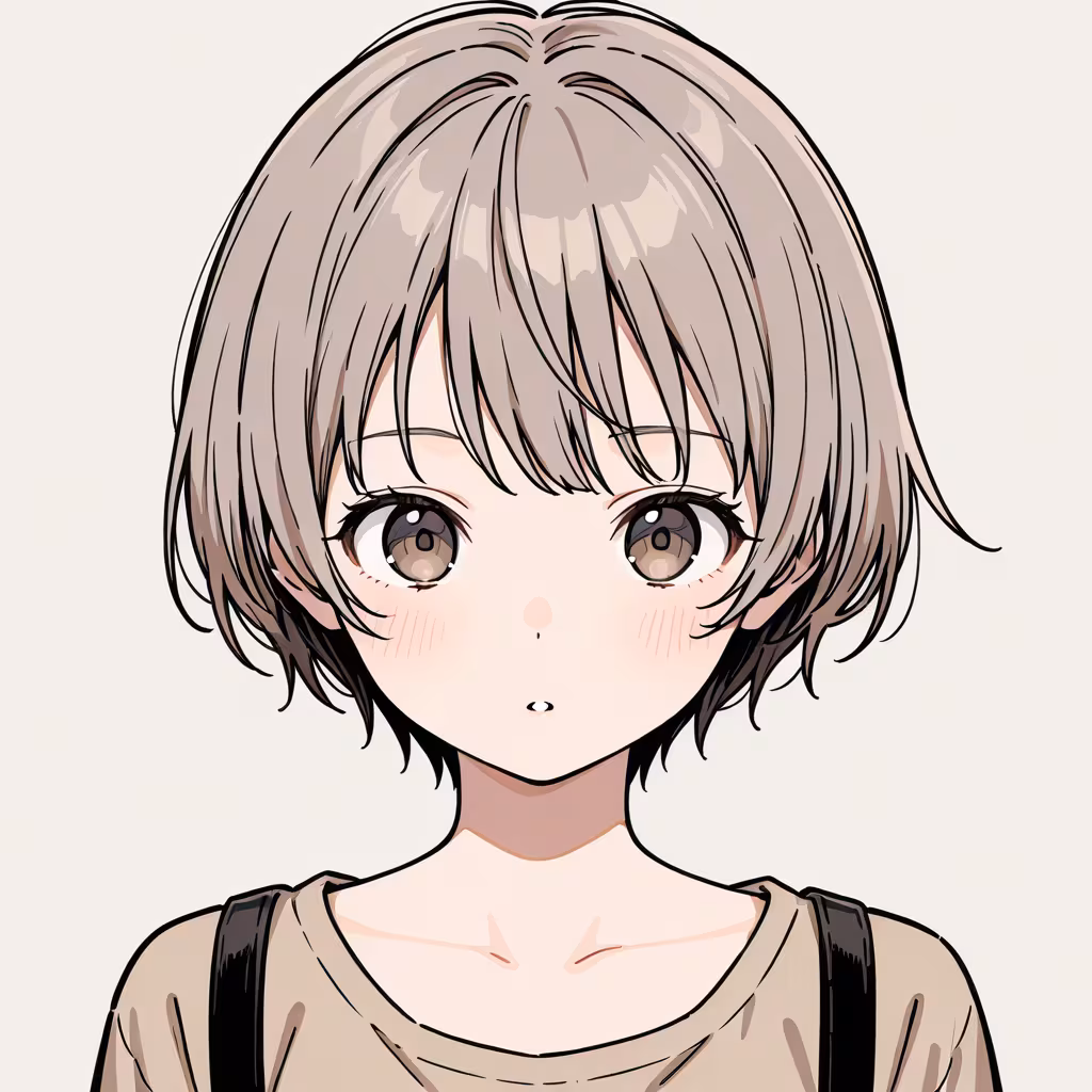 1girl short hair simple background