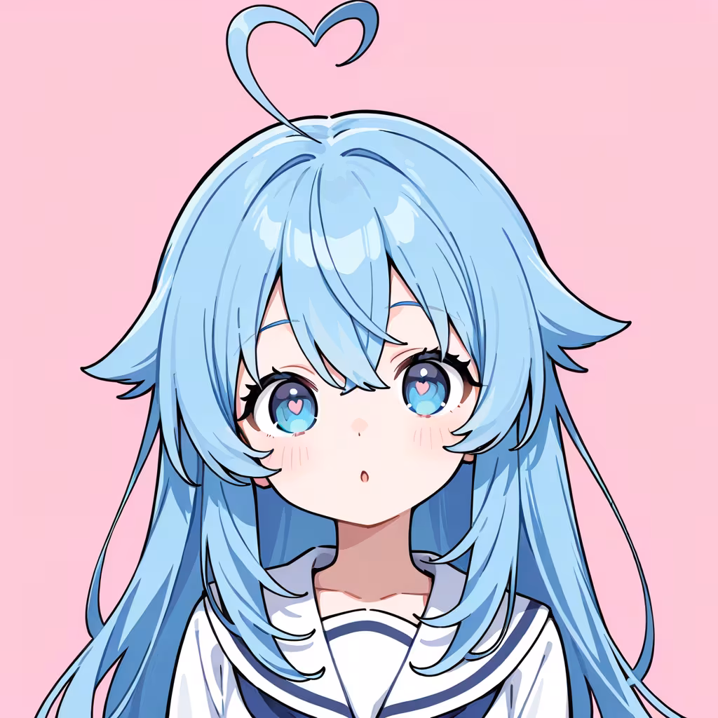1girl heart ahoge simple background