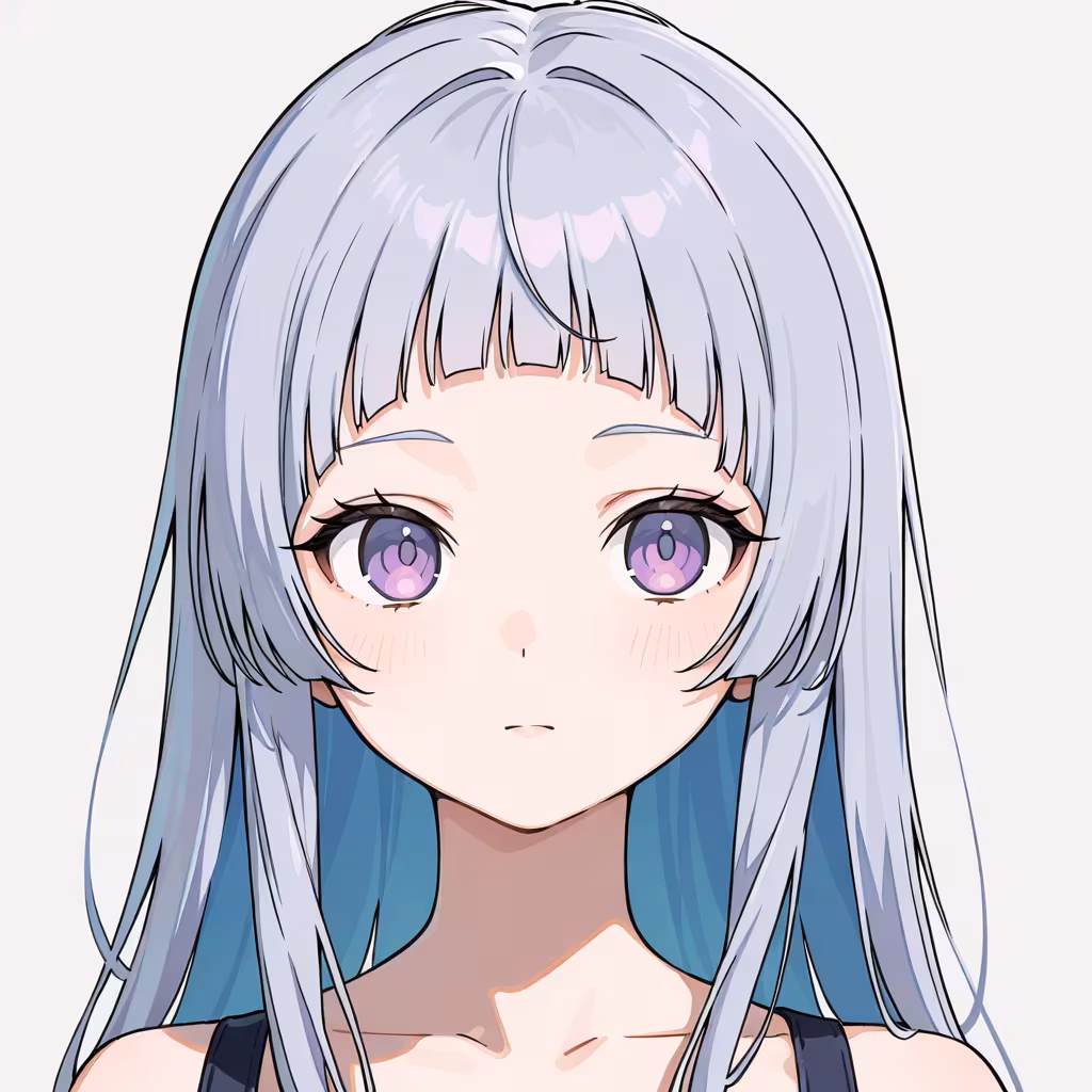 1girl arched bangs portrait simple background