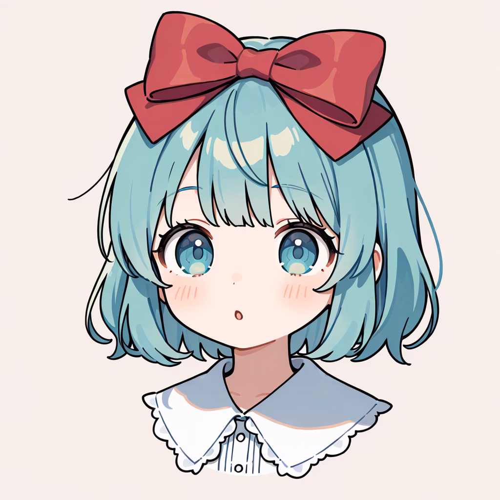 1girl, hair-bow, general, simple background