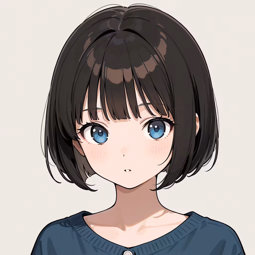 1girl bob cut simple background