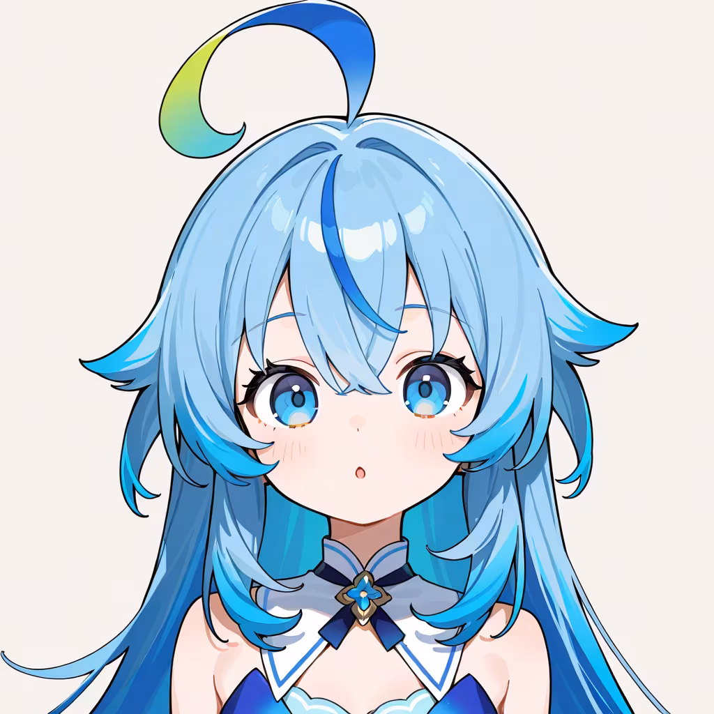 1girl dyed ahoge simple background