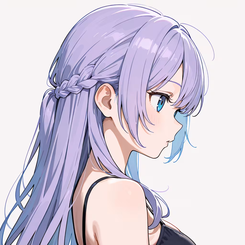 1girl half up braid simple background