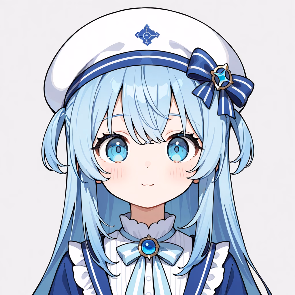 1girl, white-hat, general, simple background
