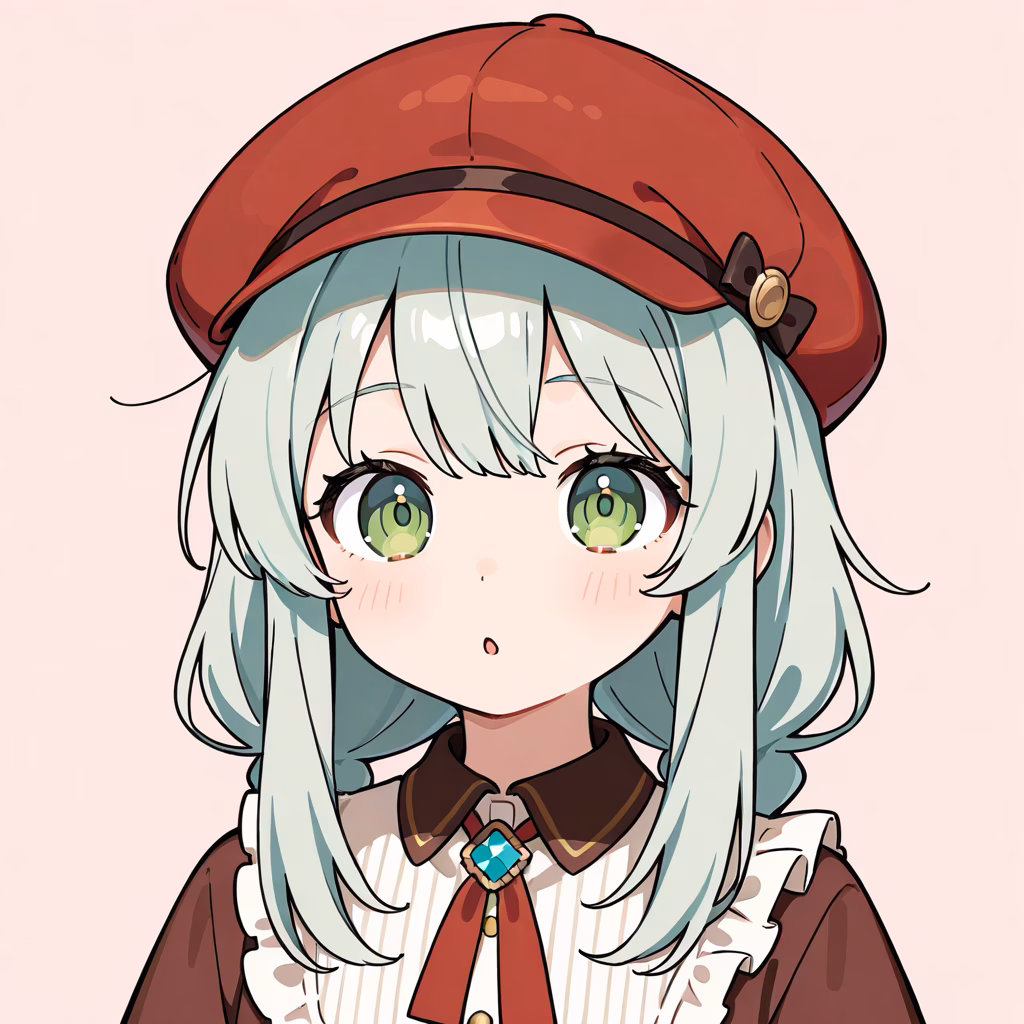 1girl, red-hat, general, simple background