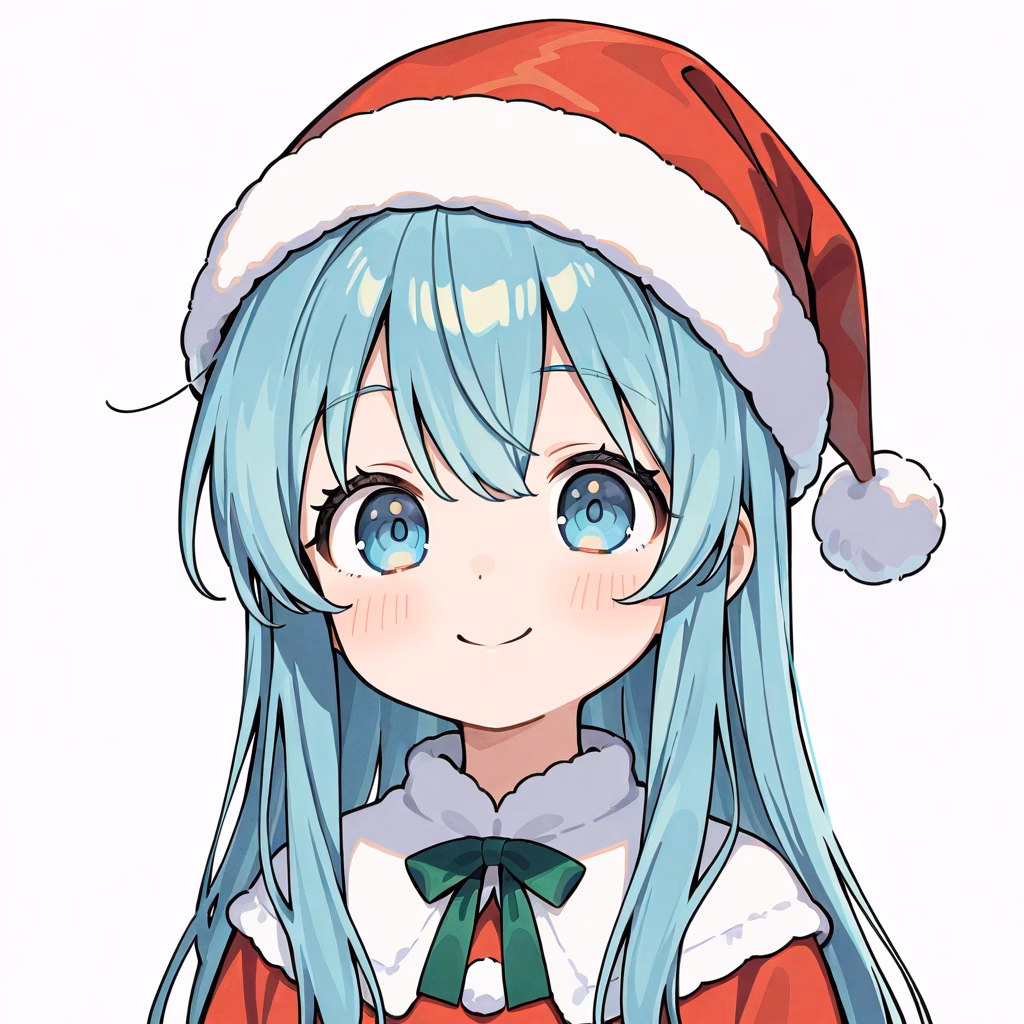 1girl, santa-hat, general, simple background