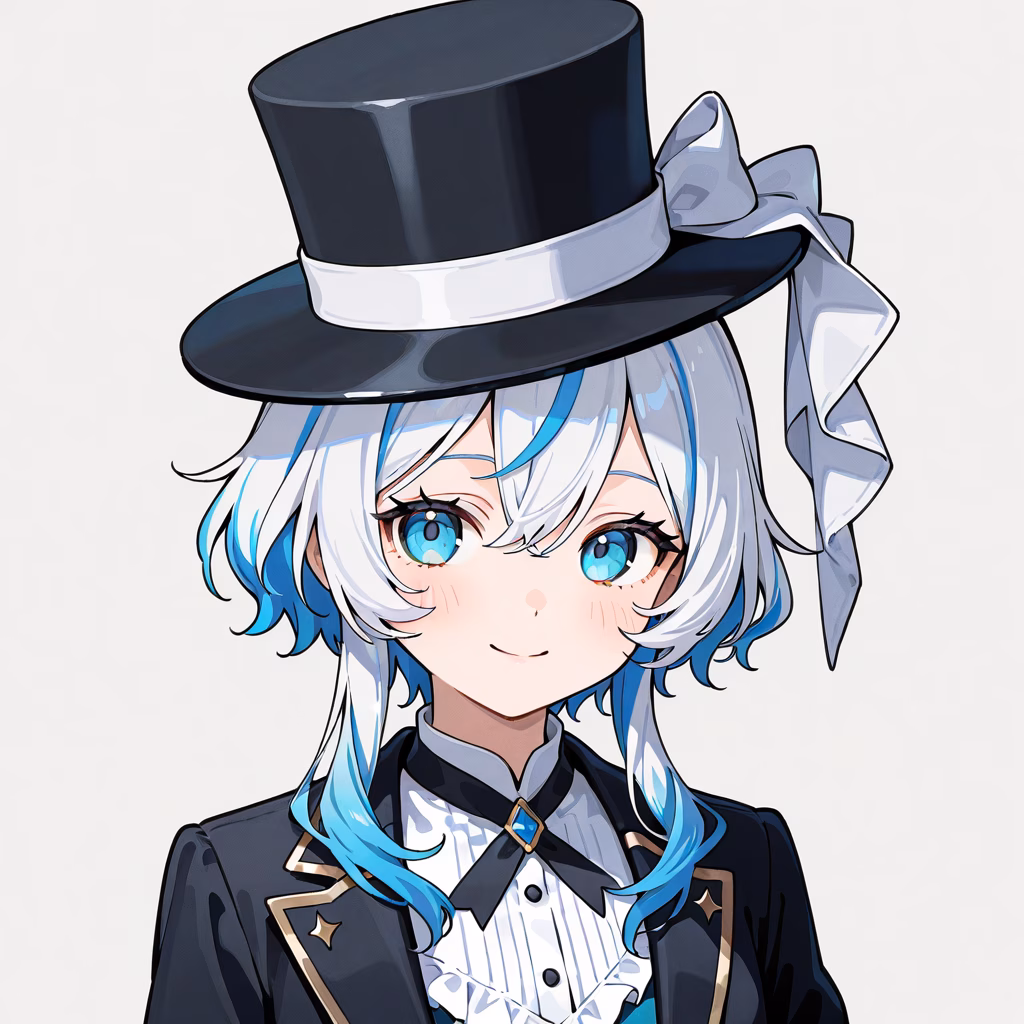 1girl, top-hat, general, simple background