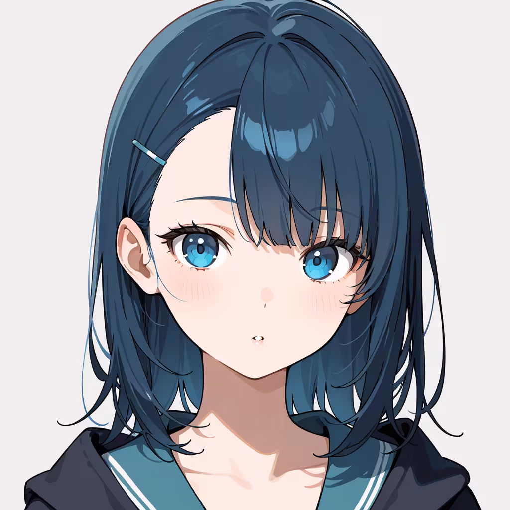 1girl asymmetrical bangs simple background