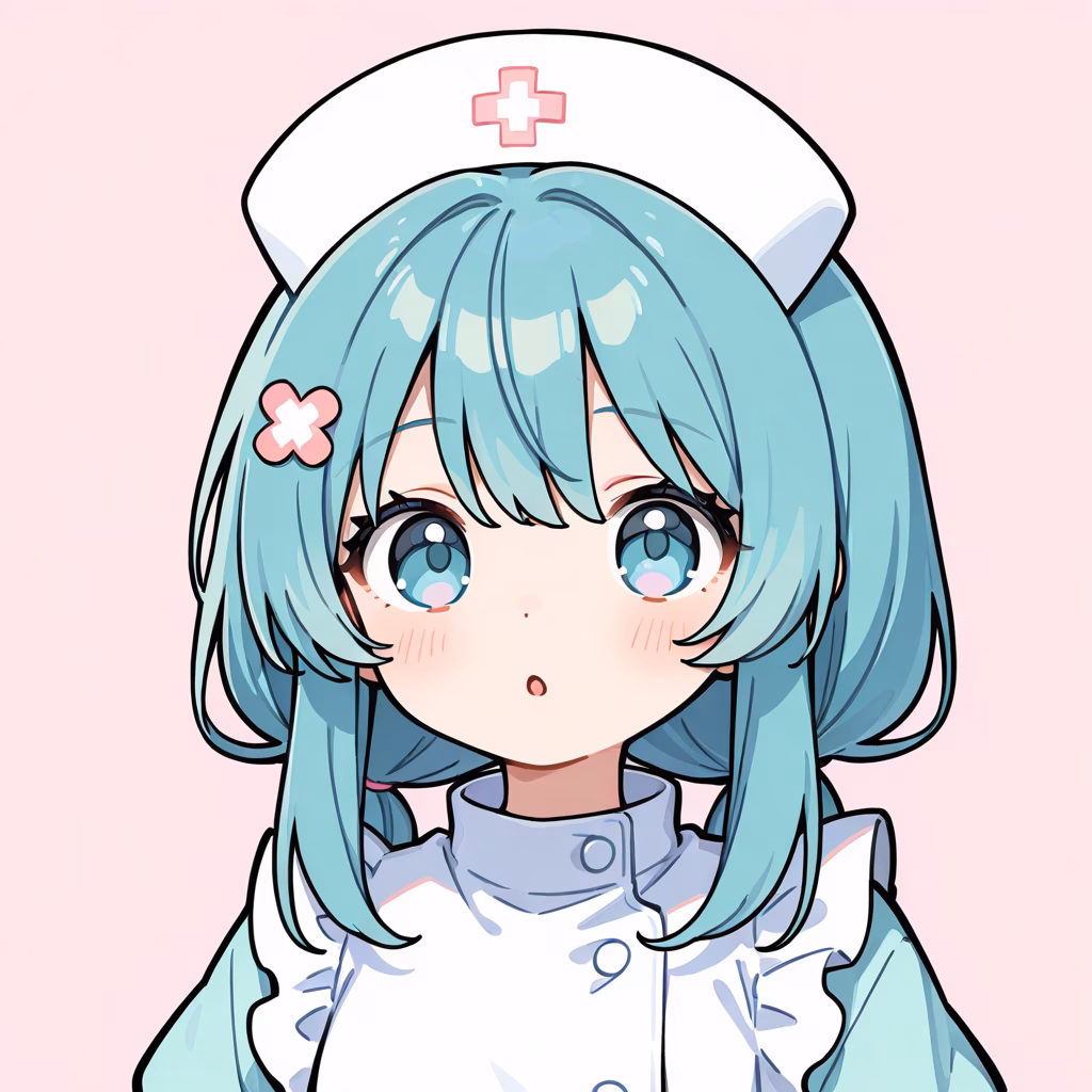 1girl, nurse-cap, general, simple background