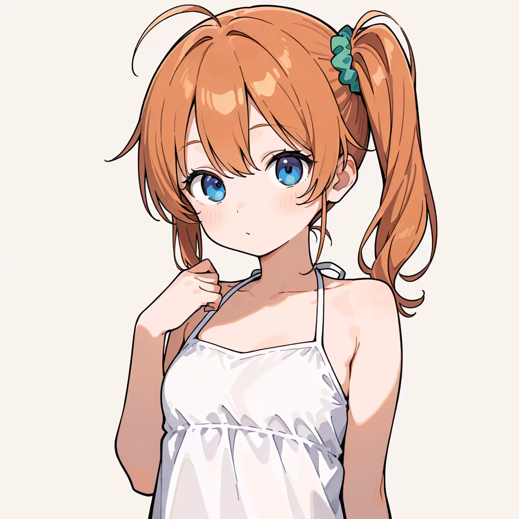 1girl side ponytail simple background