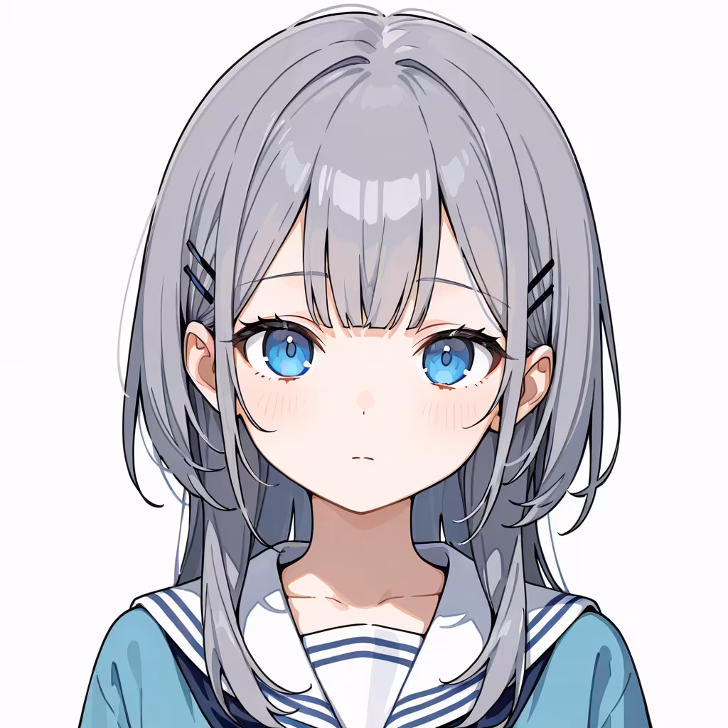 1girl center flap bangs simple background