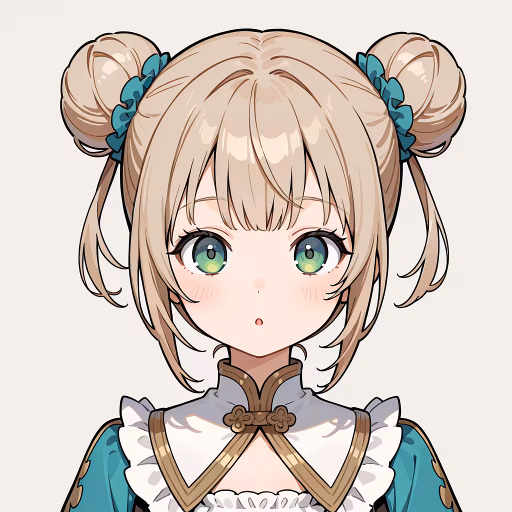 1girl bun simple background