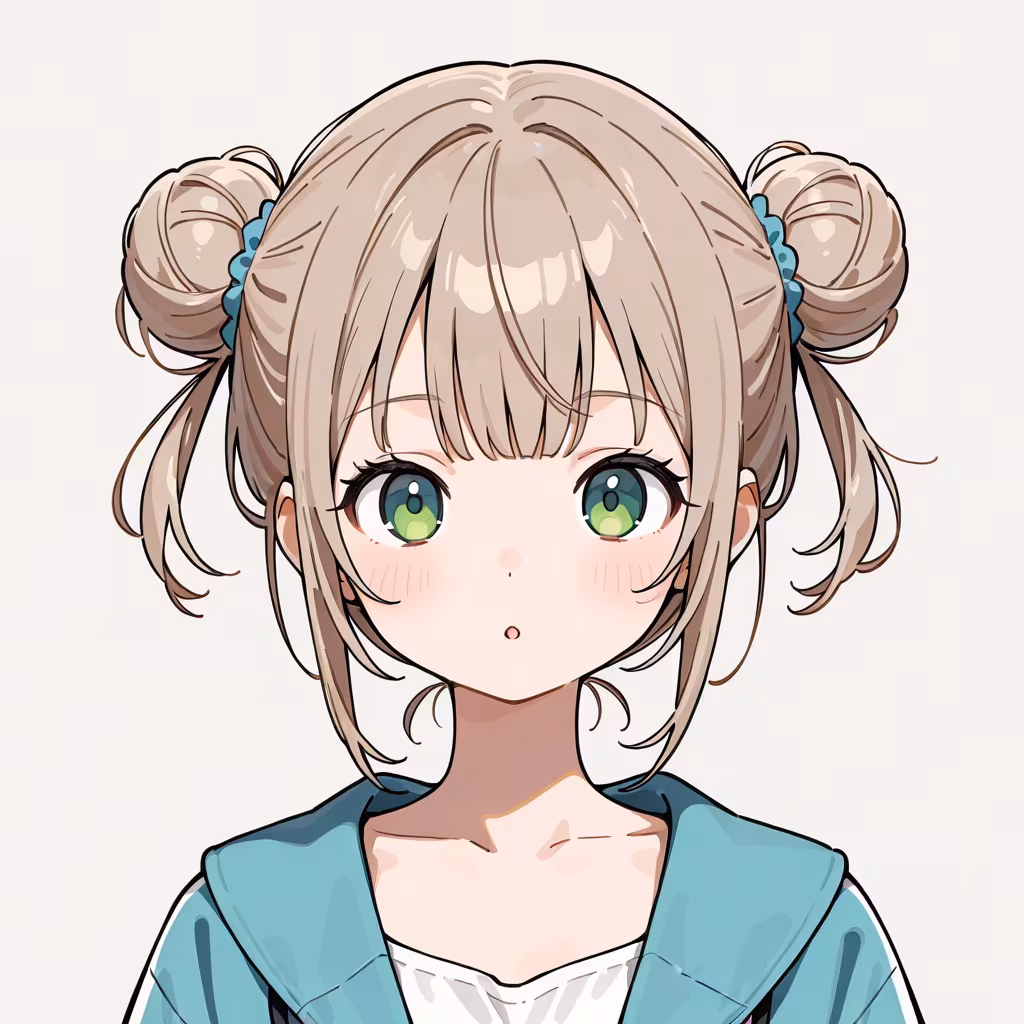 1girl hair bun simple background