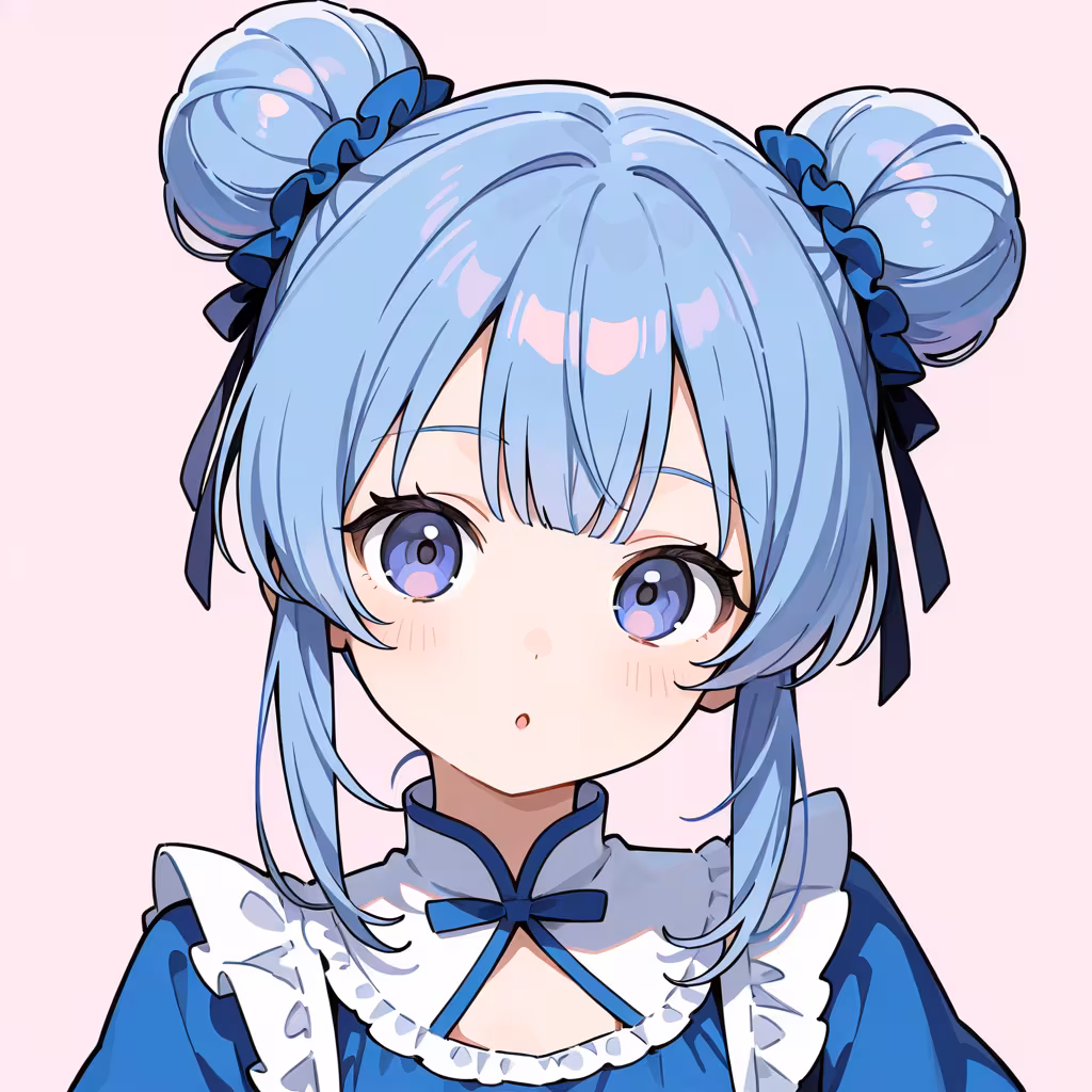 1girl double bun simple background