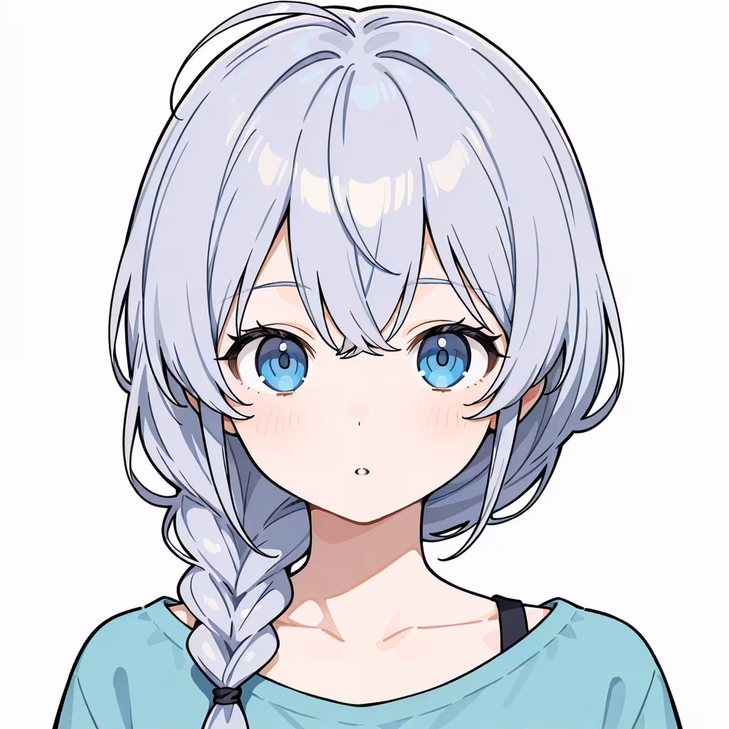 1girl single braid simple background