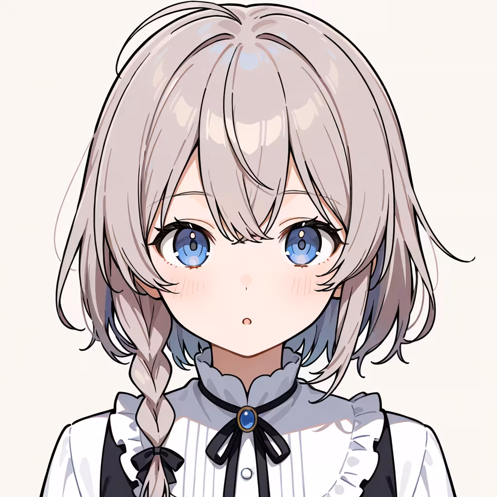 1girl side braid simple background