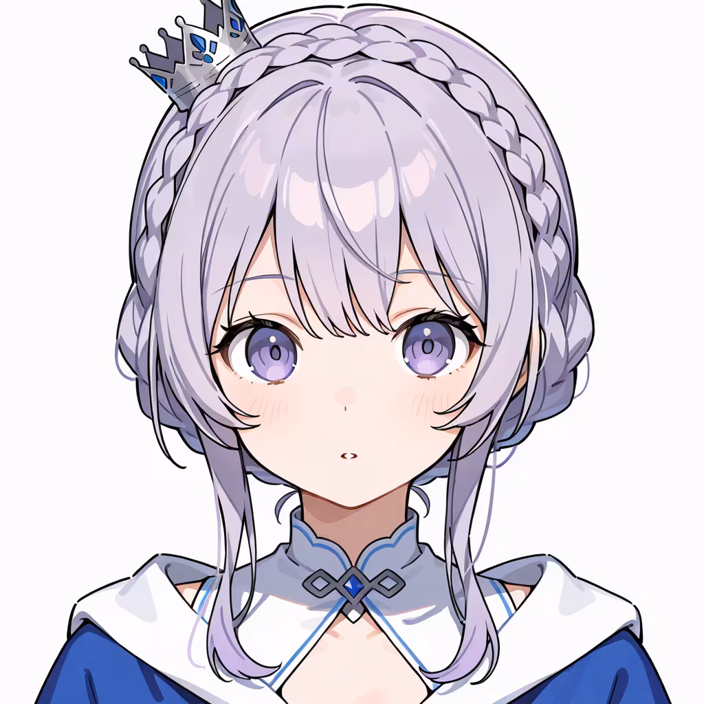 1girl crown braid simple background