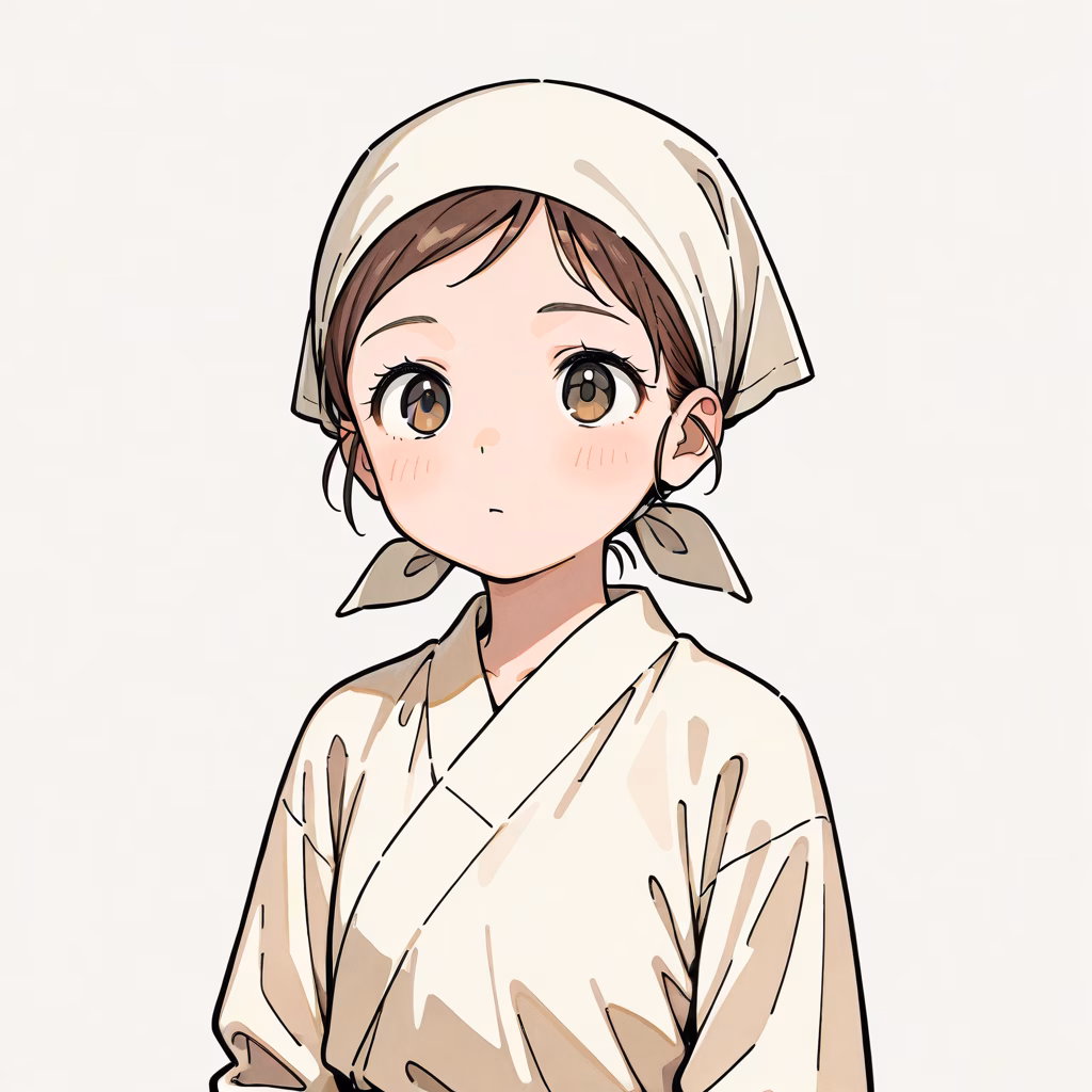1girl headscarf upper body simple background