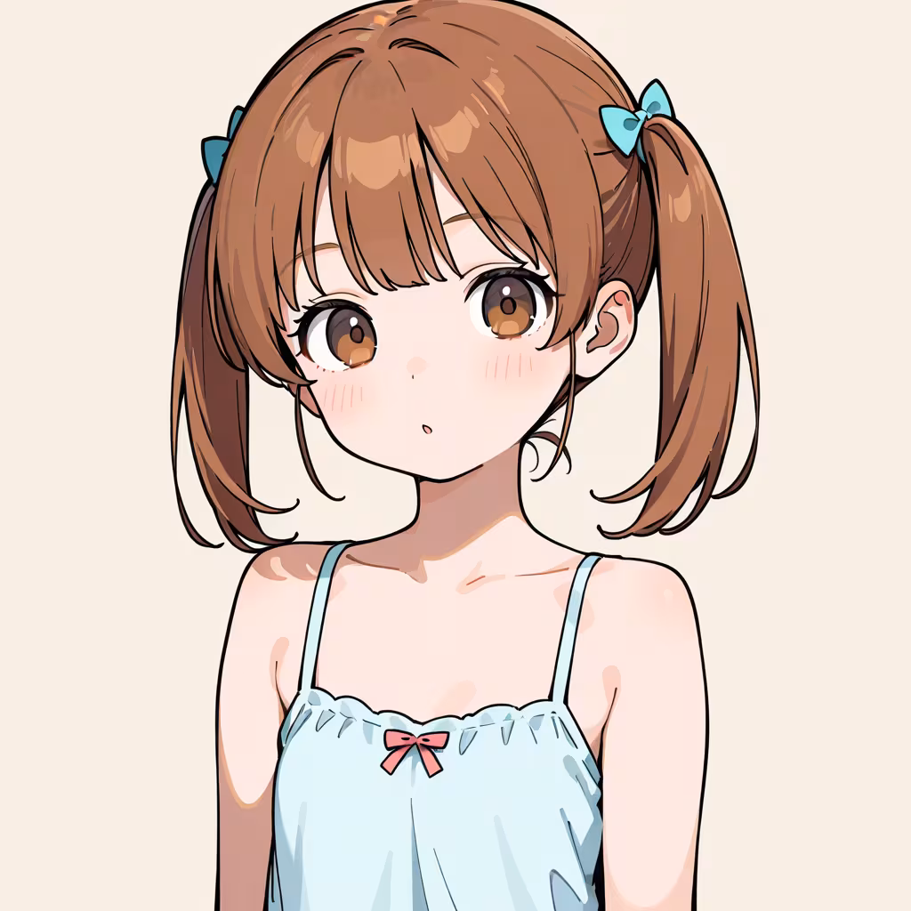 1girl pigtails simple background