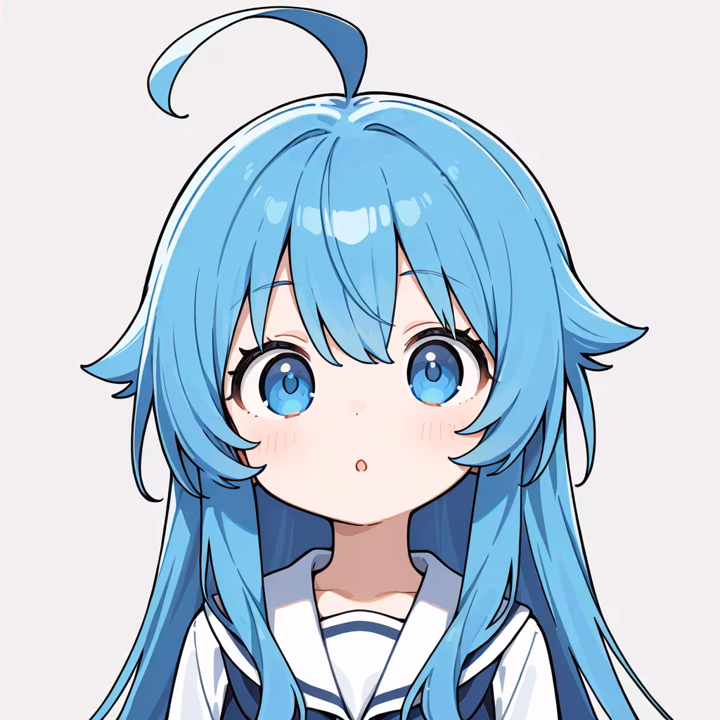 1girl ahoge simple background