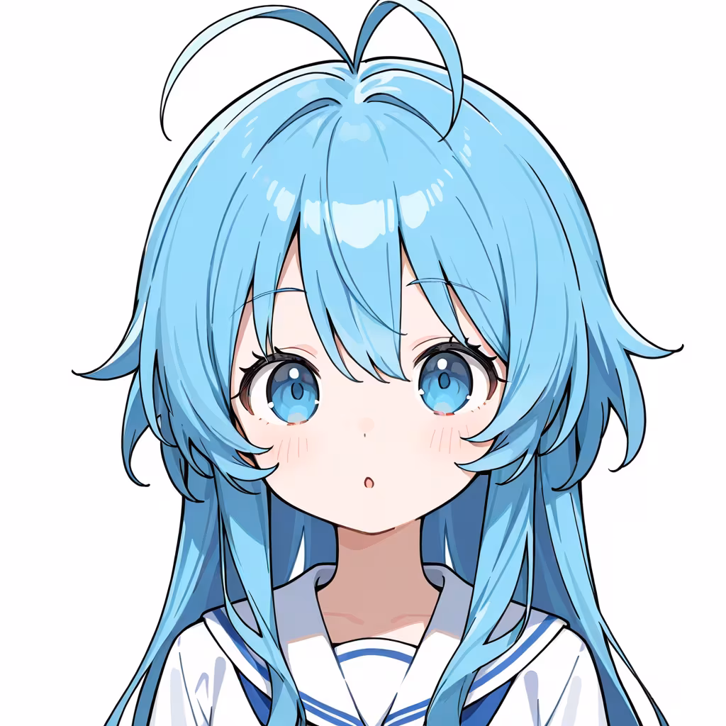 1girl antenna hair simple background