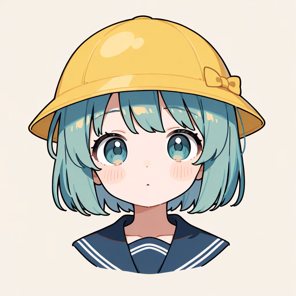 1girl, school-hat, general, simple background