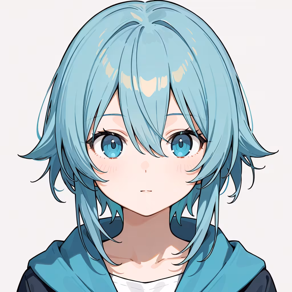 1girl hair between eyes simple background