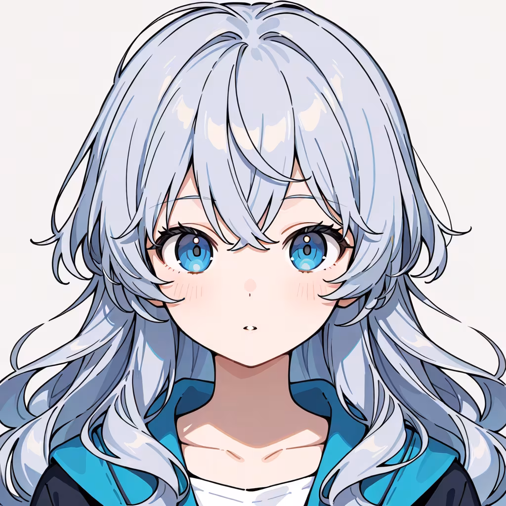 1girl layered hair simple background