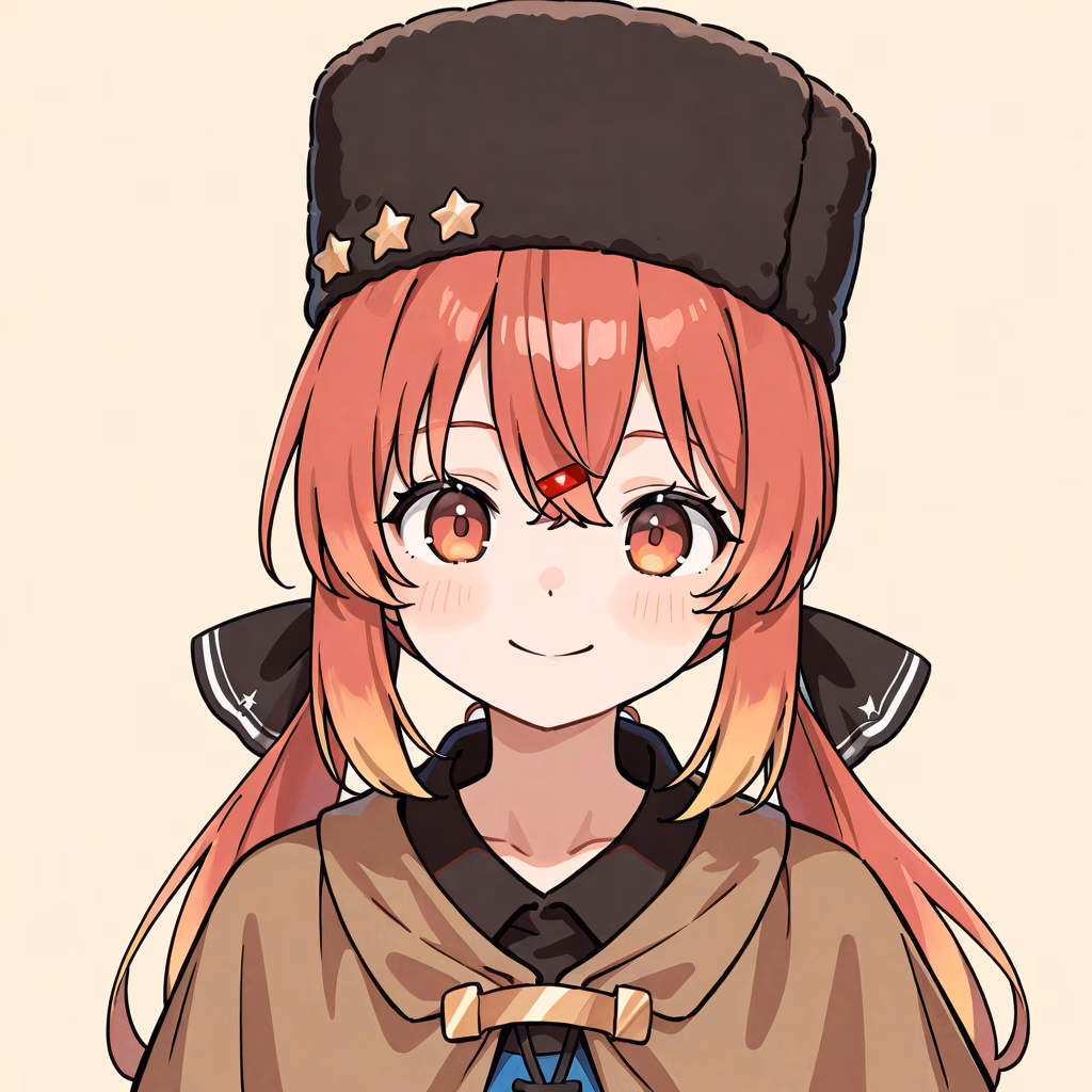 1girl, papakha, general, simple background