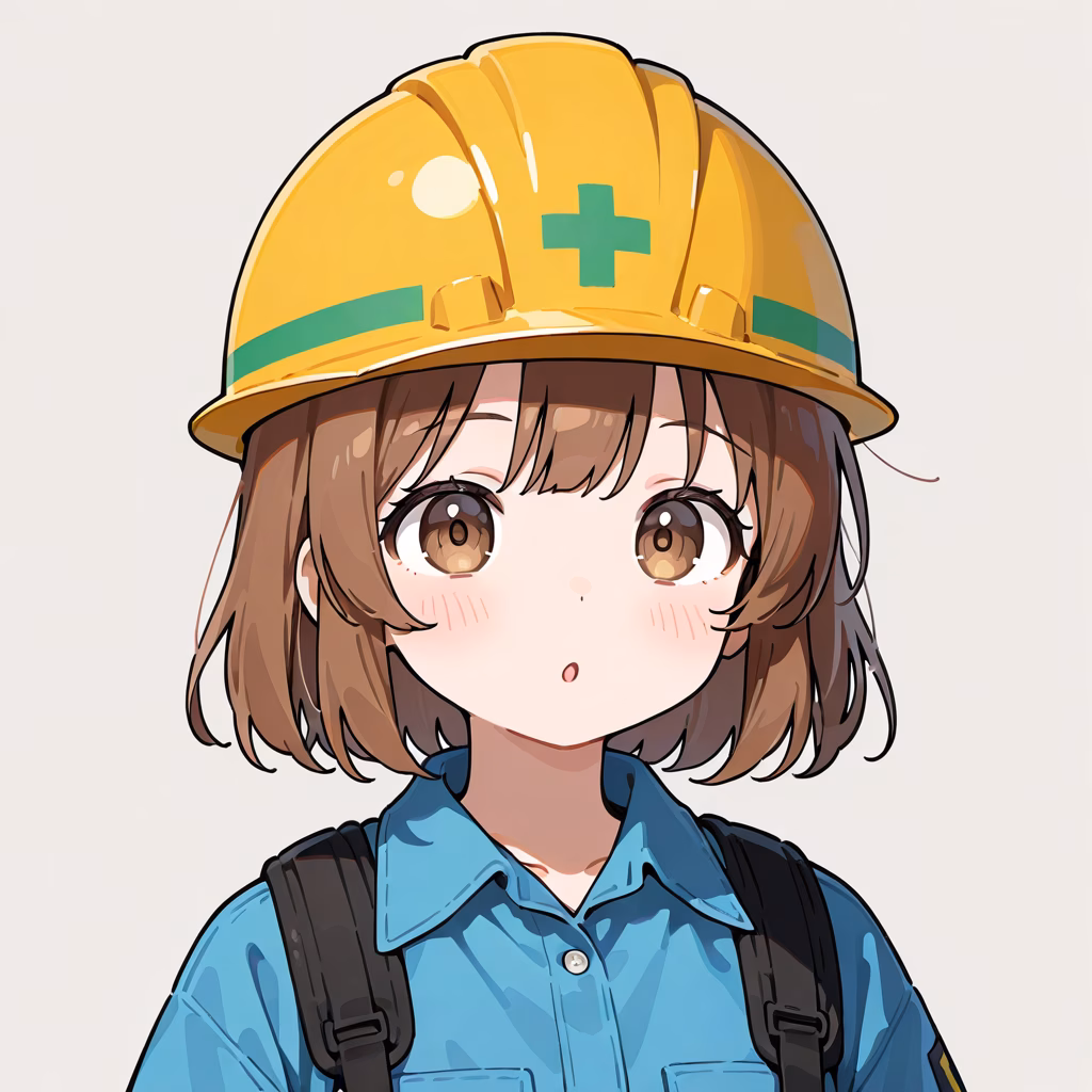 1girl, hard-hat, general, simple background