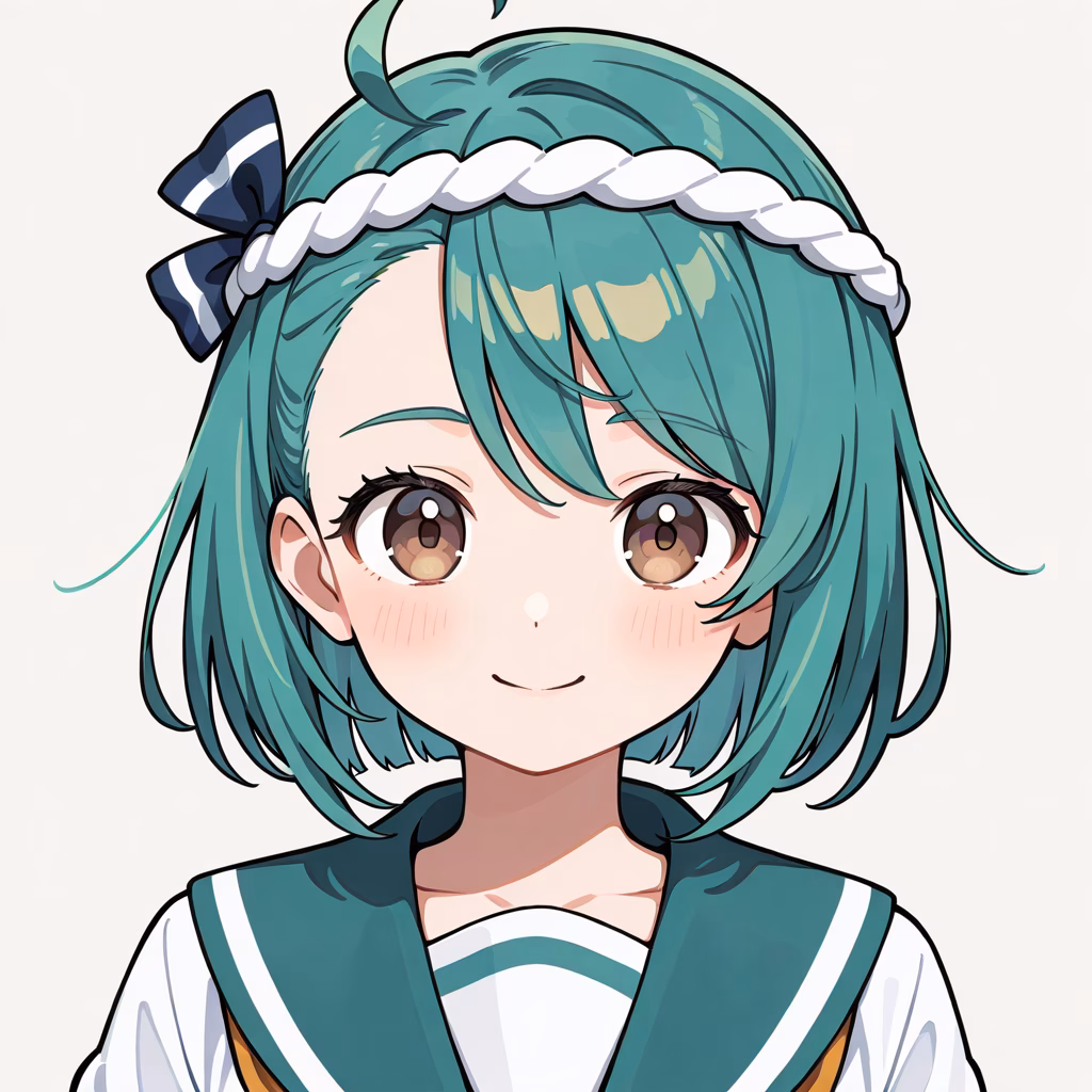 1girl, nejiri-hachimaki, general, simple background