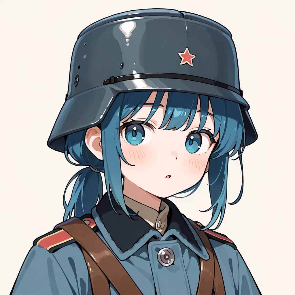 1girl stahlhelm general simple background