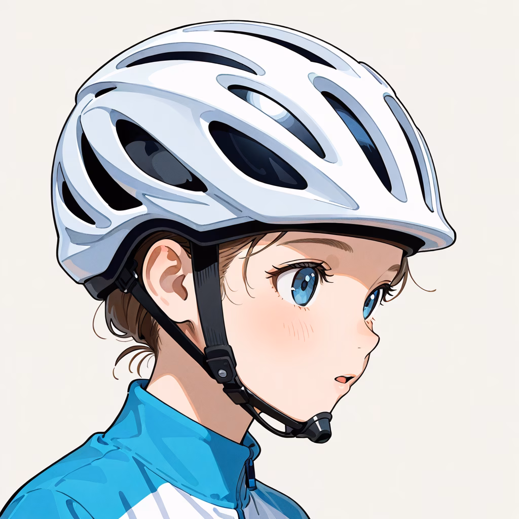 1girl, bicycle-helmet, general, simple background