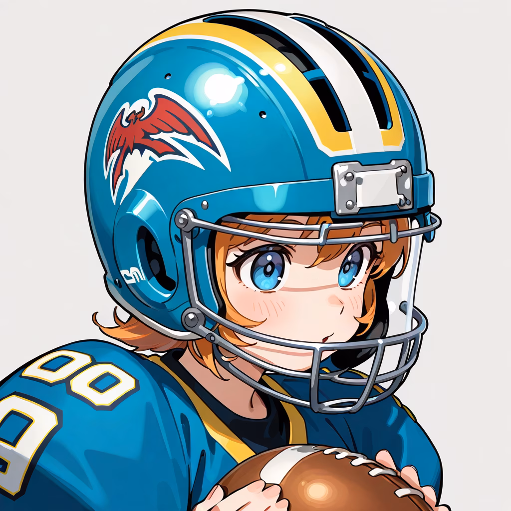 1girl, american-football-helmet, general, simple background