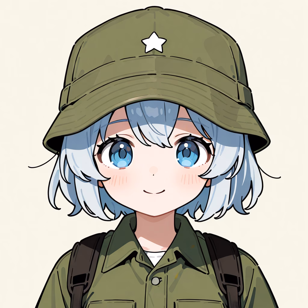 1girl, field-cap, general, simple background