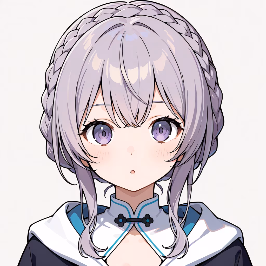 1girl crown braid simple background