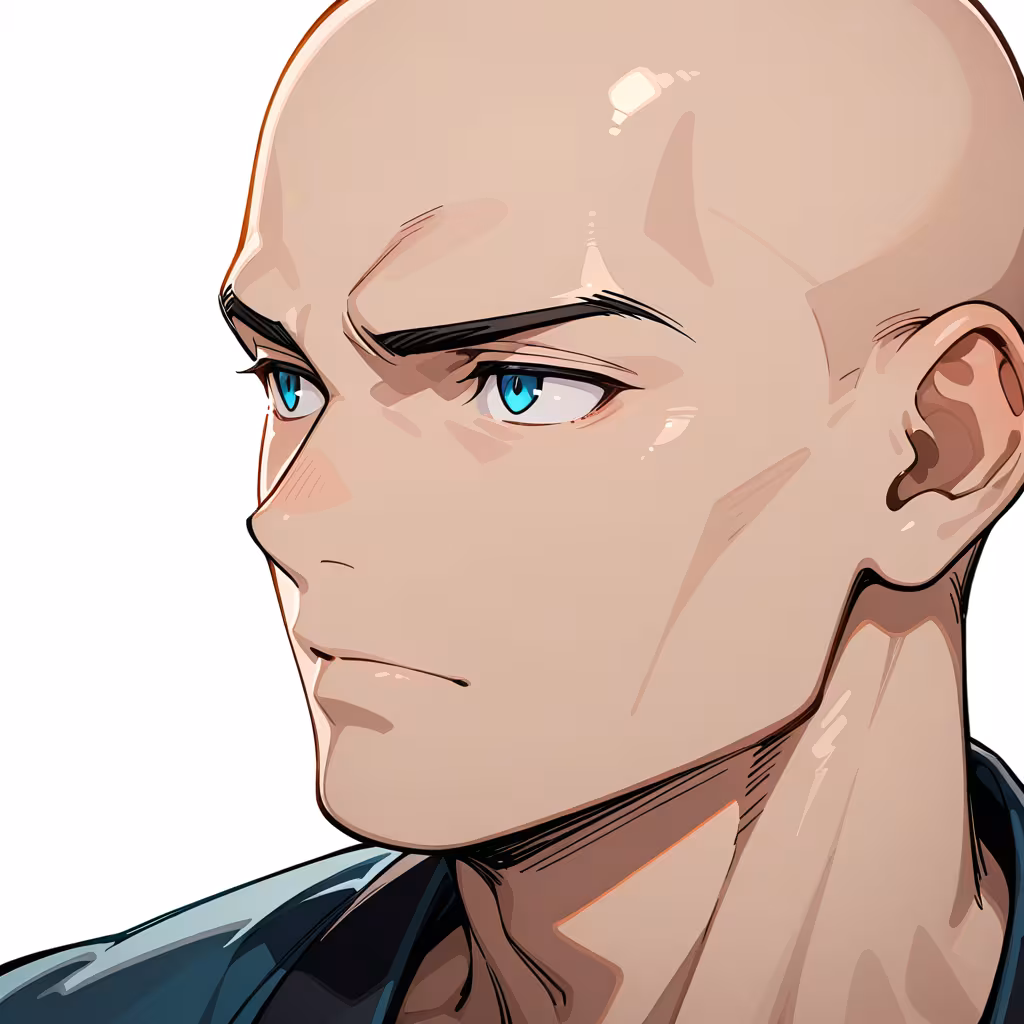 1boy bald upper body white background