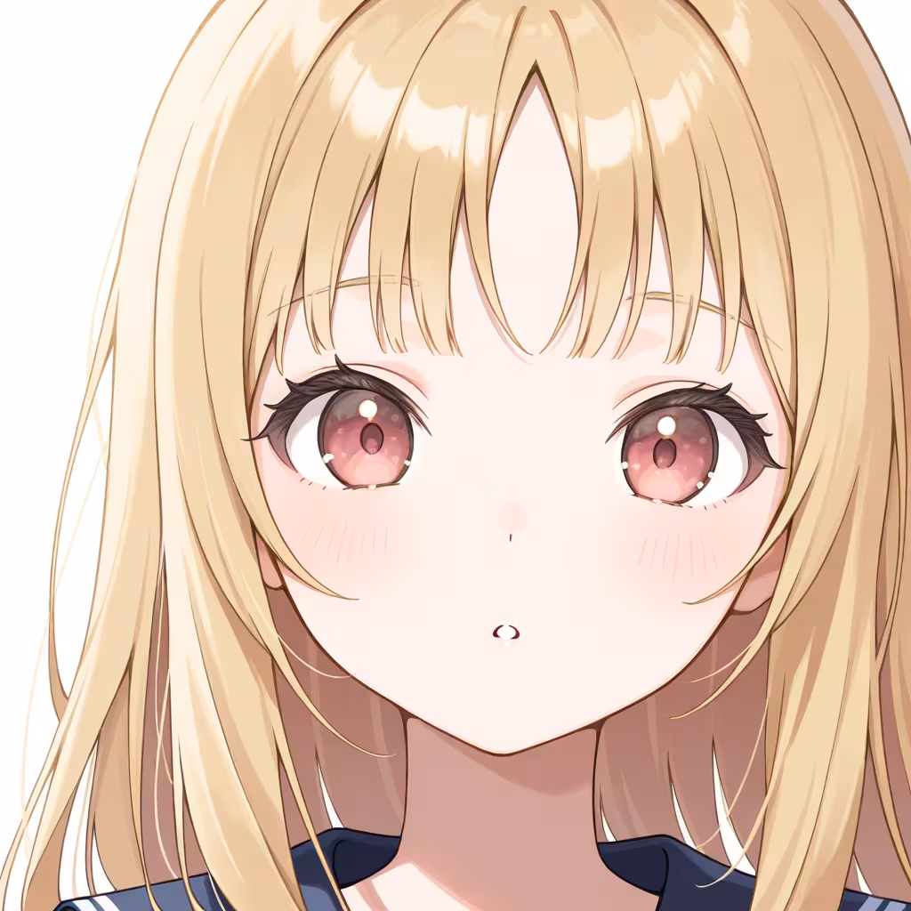 1girl choppy bangs portrait looking at viewer white background